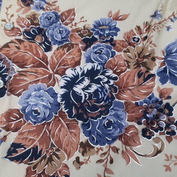 Fashion floral print button-down shirt size large - Picture 4 of 15